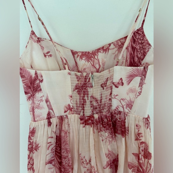 NWT ZIMMERMANN Pink Palm Waverly Corset Midi Dress Size OP - Picture 6 of 14